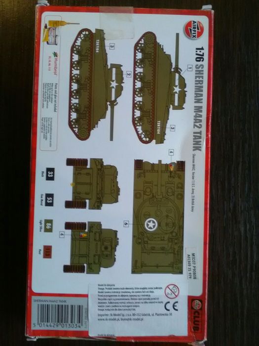 Танк М4А2 Sherman. Сборная модель 1/76. Airfix (Англия)