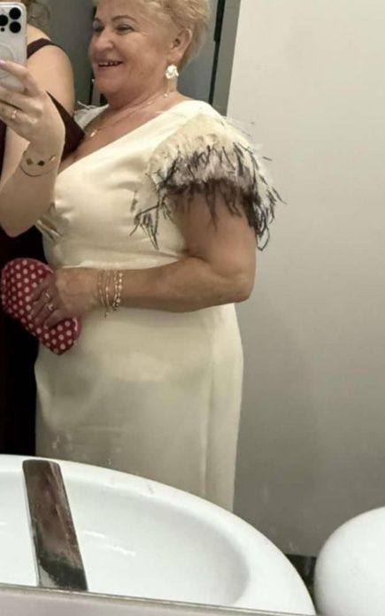 Długa suknia elegancka mama weselna mama komunijna