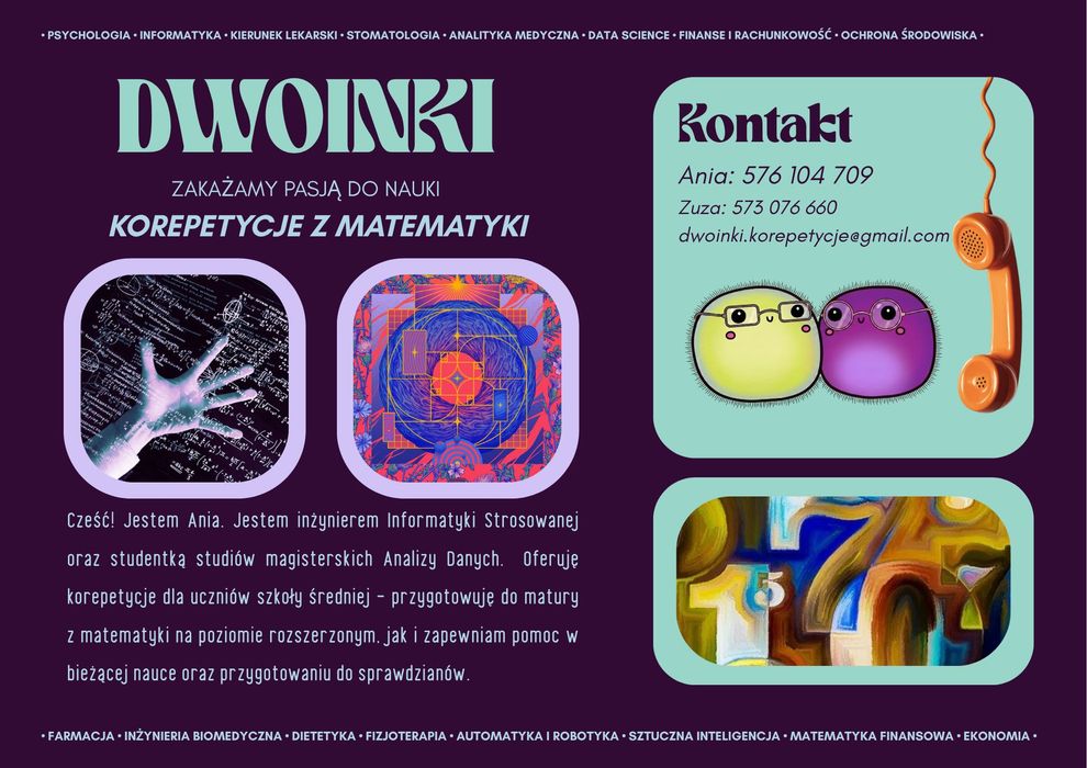 Korepetycje z biologii i matematyki rozszerzonej - ONLINE