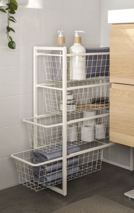 Regał Jonnaxel Ikea organizer szuflady wysuwane stal