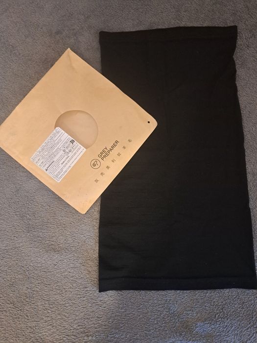 100% Wełna Komin Bandama Czarny NOWY