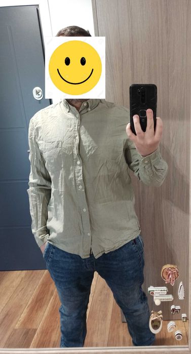 Koszula H&M szarozielona