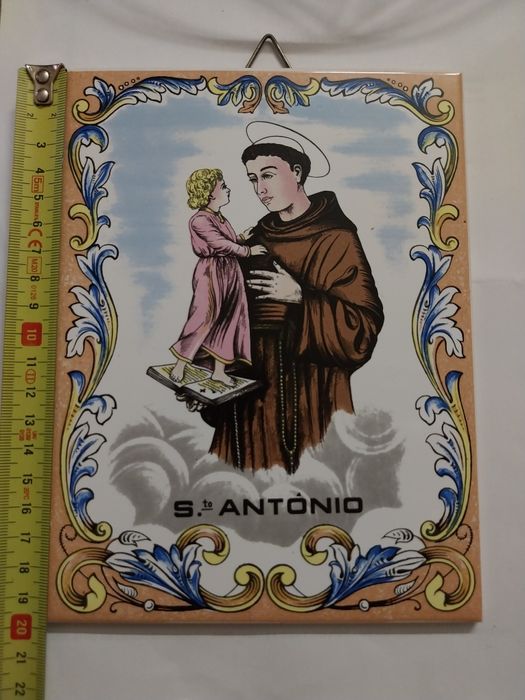 Azulejos raros 20x15 coloridos Santo António (2 exemplares)