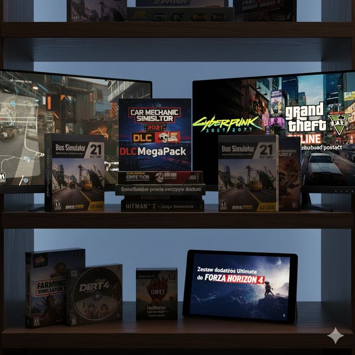 Zestaw gier Xbox GTA V, Red Dead Redemption 2, Cyberpunk, stymulatory