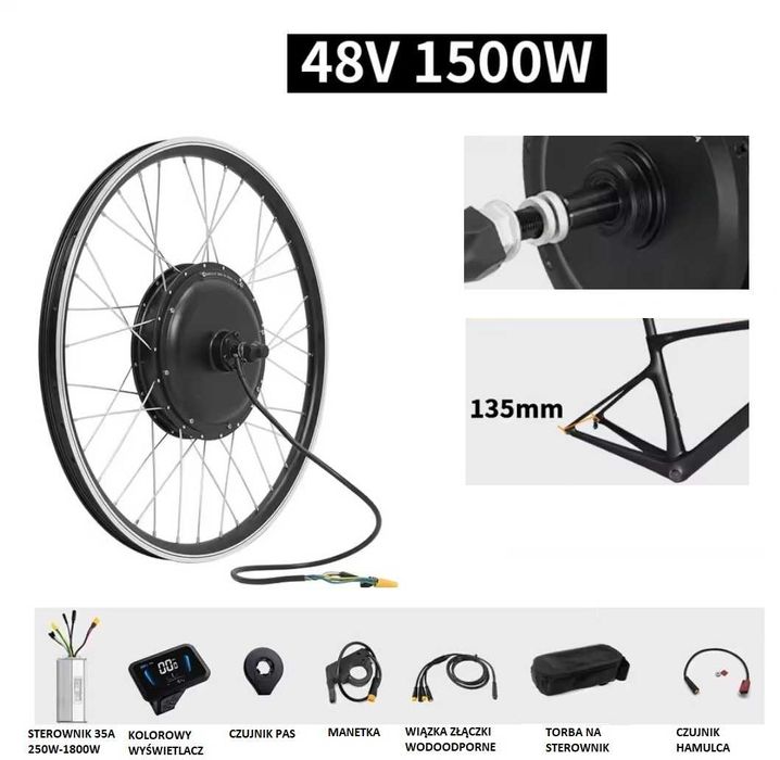 NOWY 29" 1500W 1800W WySyŁkA zestaw konwersji rower elektryczny 28 cali
