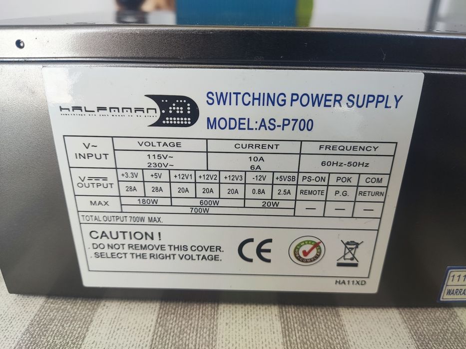 Fonte de Alimentação Halfmman 700W (Modelo: AS-P700) - Cabos com Malha Protetora - Como Nova