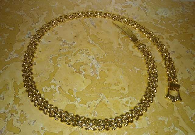 Cinto metálico, dourado, muito resistente - Vintage