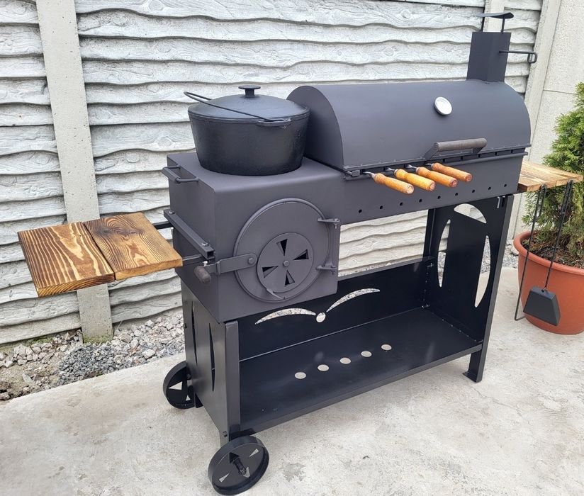 От ЗАВОДА! 5мм! 4в1! Мангал Барбекю Коптильня с Печью под Казан