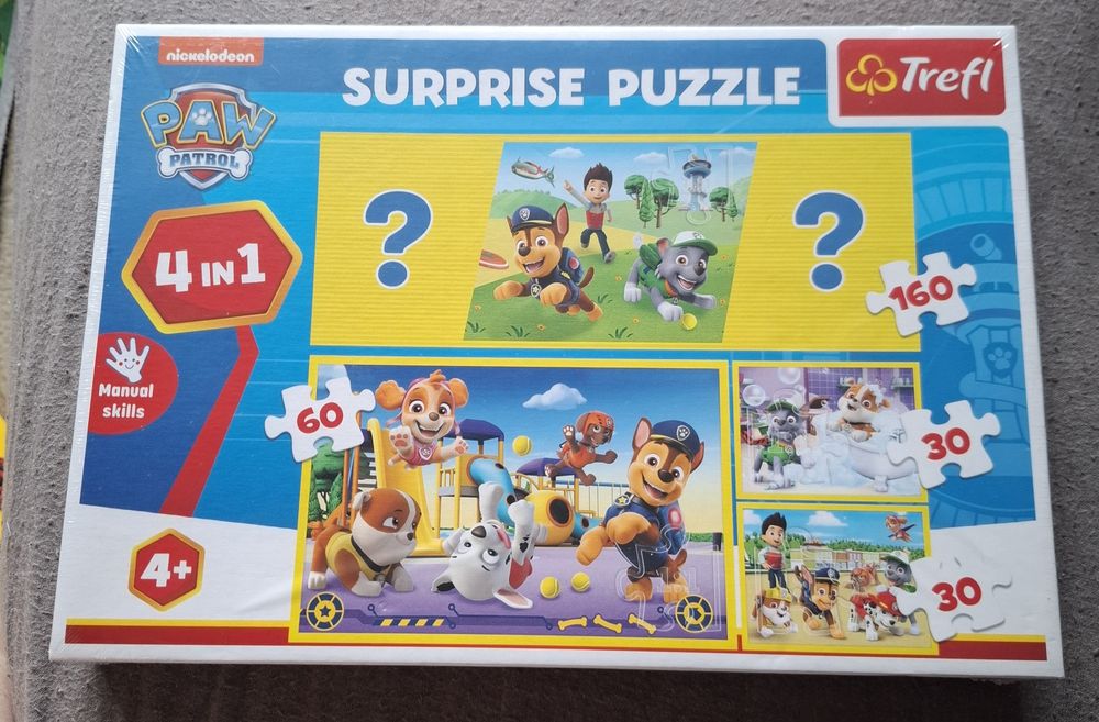 Puzzle 4 w 1 Psi Patrol Nowe z folią