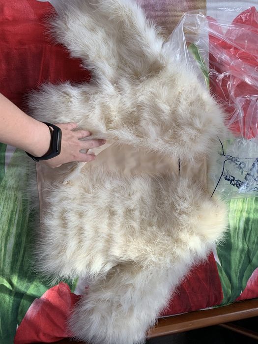 Шубка- накидка для невесты из лебединного пуха новая