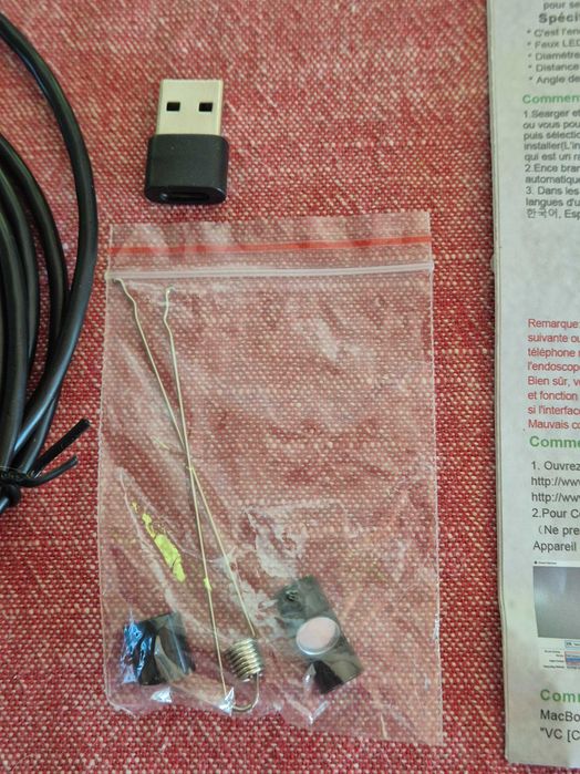 Kamera inspekcyjna HD 7mm IP67 led USB A/C 2m