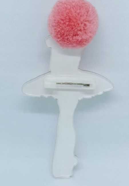 Oryginalna akrylowa broszka pompon kreskówka