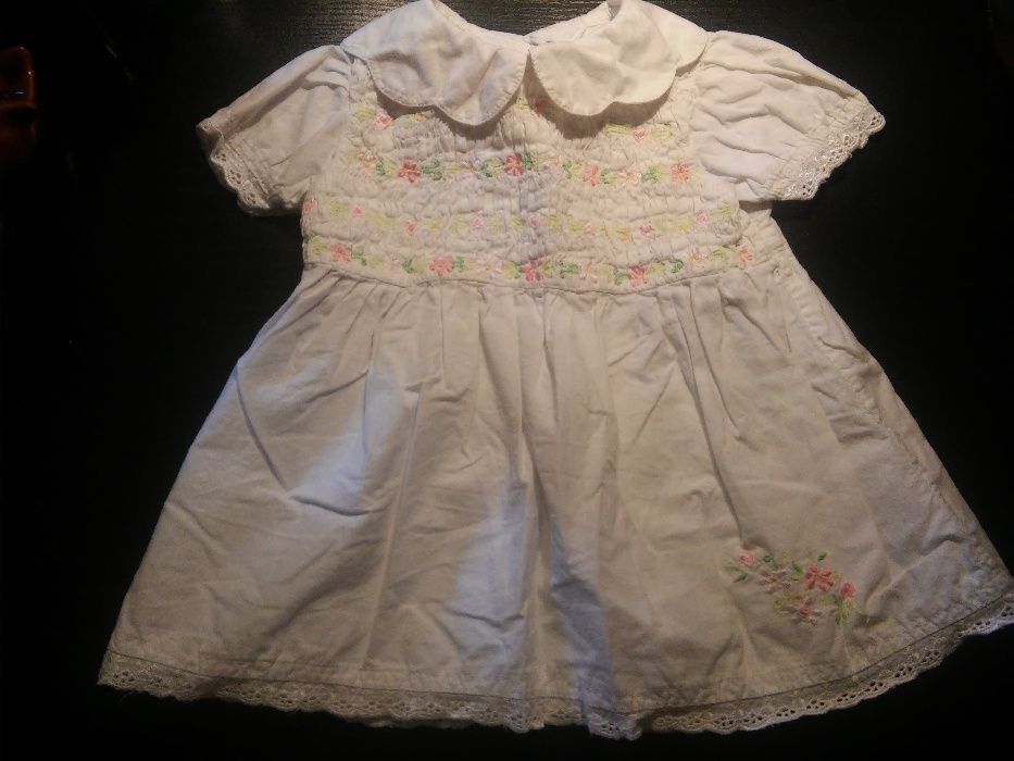 Sukienka biała 62, chrzest bawełna Mothercare