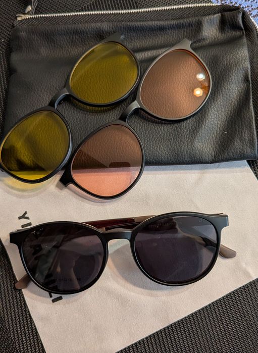 Oprawki korekcyjne brązowe 51-18 z 3  nakładkami