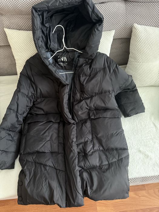 пуховик zara 164см, дитячий, 13-14р, чорний пуховик