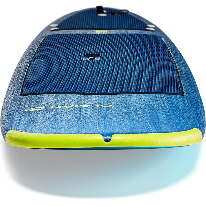 Prancha de Surf em Espuma 500 8'6'' com um leash e 3 quilhas.