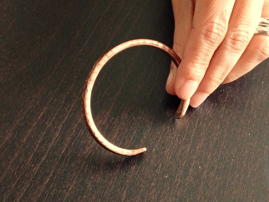 Pulseira artesanal de cobre verdadeiro. Pulseira robusta com 6mm larg.