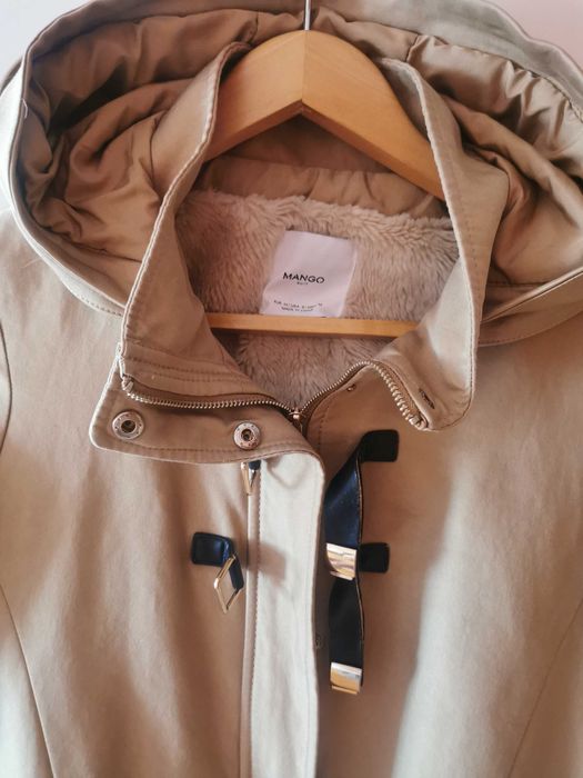 Plaszcz przejściowy Mango m camel bezowy