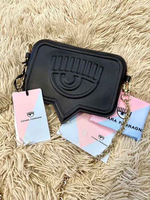 Chiara Ferragni Range A Eyelike Bag nowa torebka kopertówka czarna