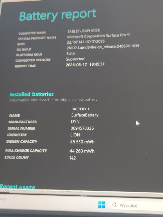 Surface 9 Pro 16 gb klawiatura + Slim Pen 2