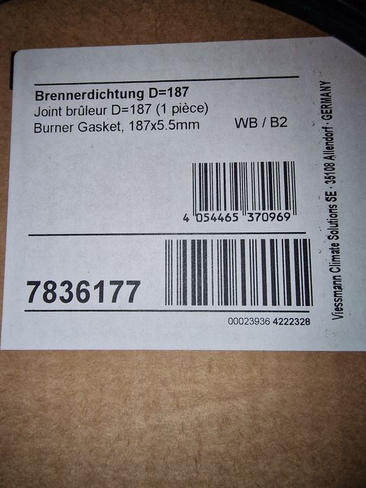 Uszczelka pieca Viessmann.