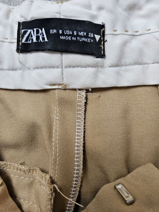 Calça boca sino bege ZARA