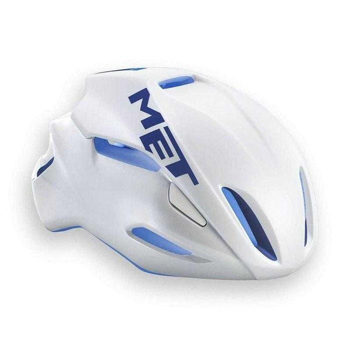 Kask rowerowy MET Manta White Blue logo
