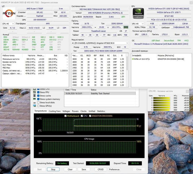 Материнська плата Msi MAG B850 Tomahawk MAX Wifi (AM5) 7000-9000 Серія AMD