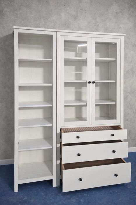 Zestaw mebli ikea hemnes witryna + regał hemnes / dostawa