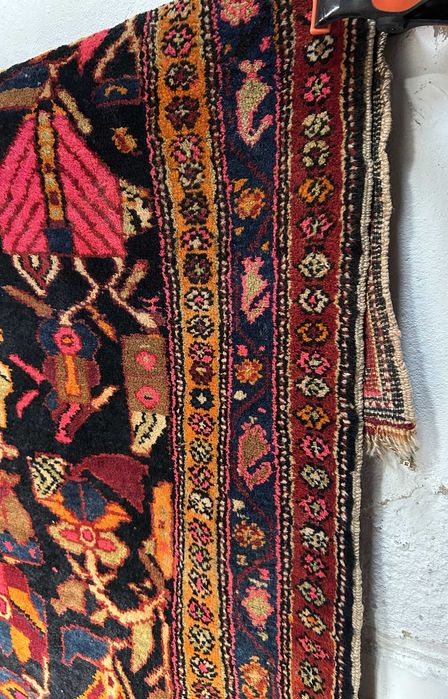 Piękny wełniany dywan chodnik vintage design lata 70 130x360 cm