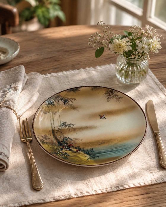 Zabytkowy talerz deserowy porcelanowy Japonia