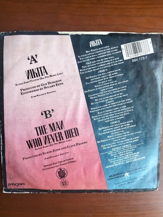 Antigo disco vinil Elton John/Nikita