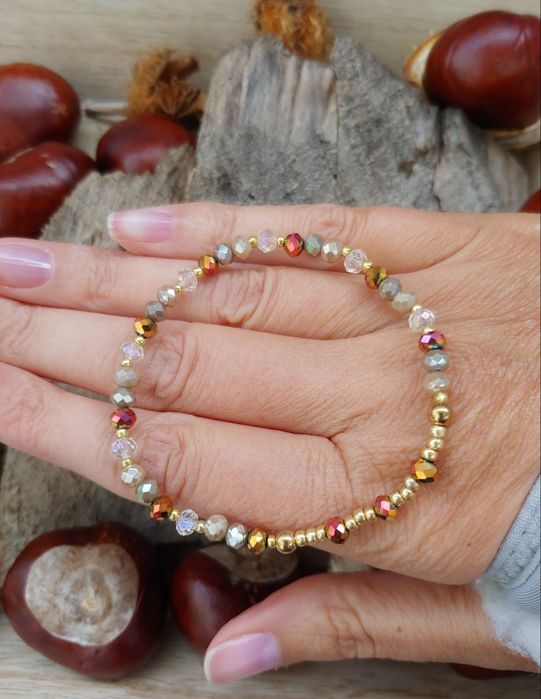 Hit! Zestaw trzech bransoletek. Szklane koraliki na żyłce elastycznej