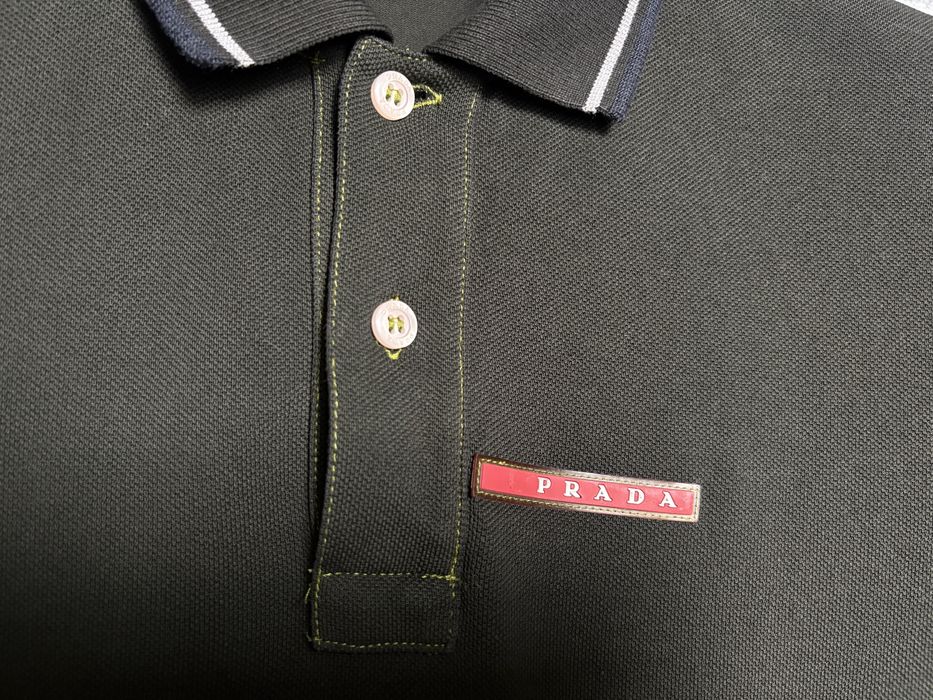 Prada Men's Red Tab Polo Shirt