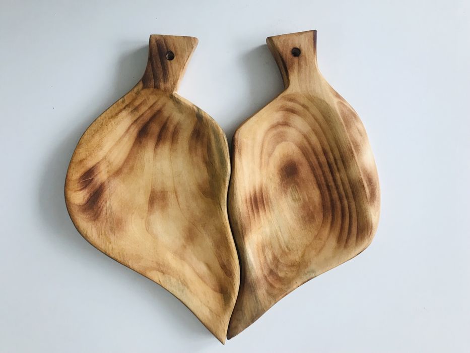 TALERZE tace drewniane komplet prezentowy 2 TACE