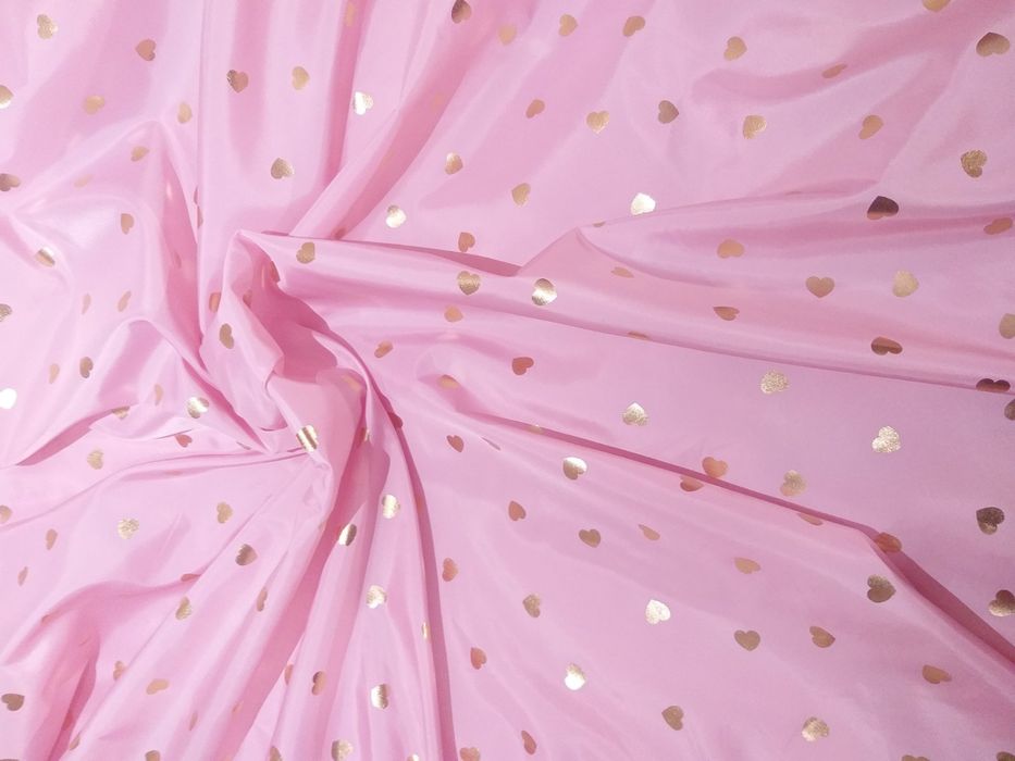 Плащівка Лакє (золоті серця на рожевому)