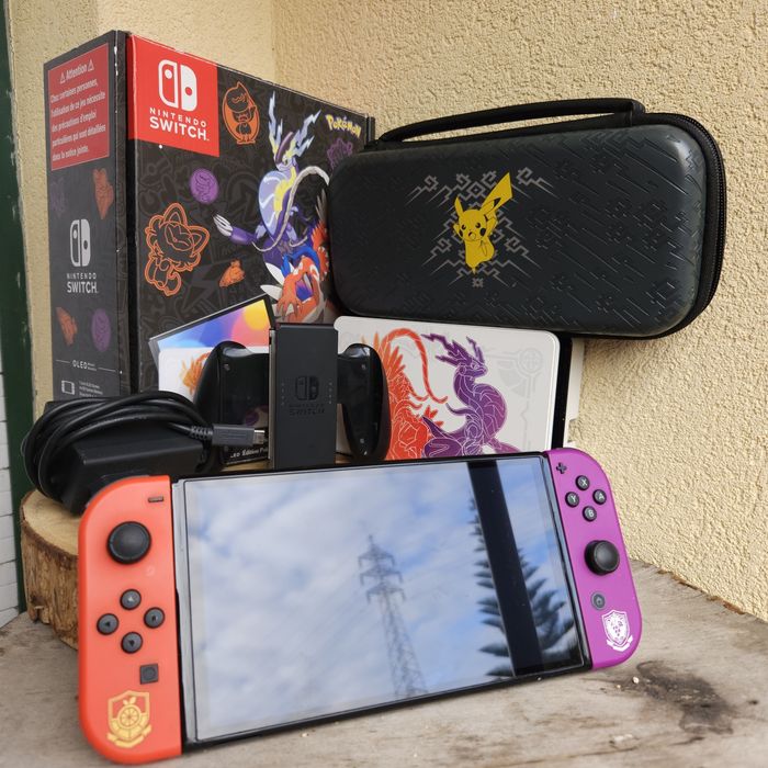 Nintendo Switch OLED Pokémon Scarlet & Violet Edition Completa com Bol