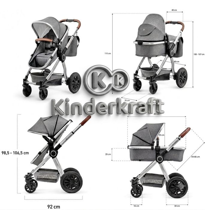 Дитяча коляска 2в1 Kinderkraft VEO, Коляска Prime Lite 2-в-1