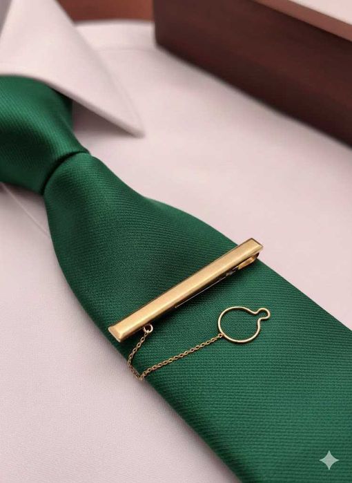 Clipe de gravata em ouro maciço 14K - 8,4g -