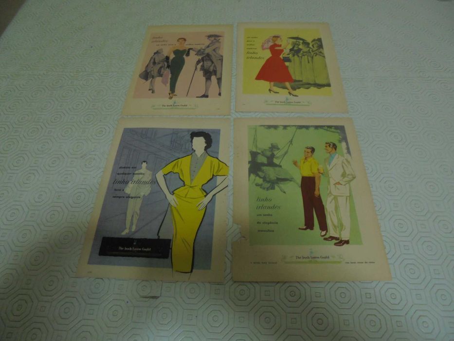 Publicidades The Irish Linen Guild dos anos 40/50 todas diferentes