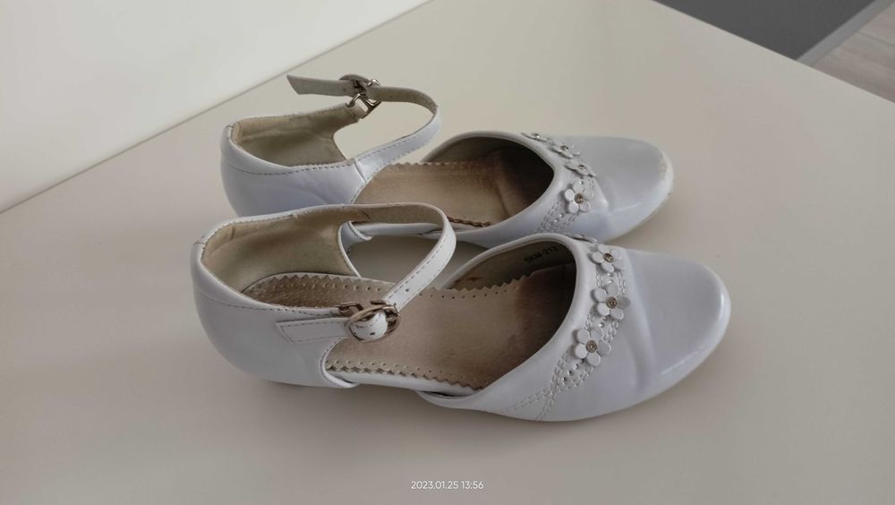 Buty balerinki białe do poczatek roku szkoła komunia 36 gratis 1złwys