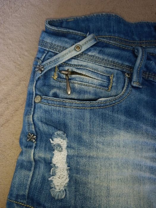 Жіночі джинсові вінтажні шорти синього кольору