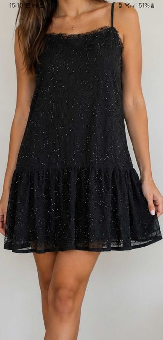 Vestido preto curto senhora, XS