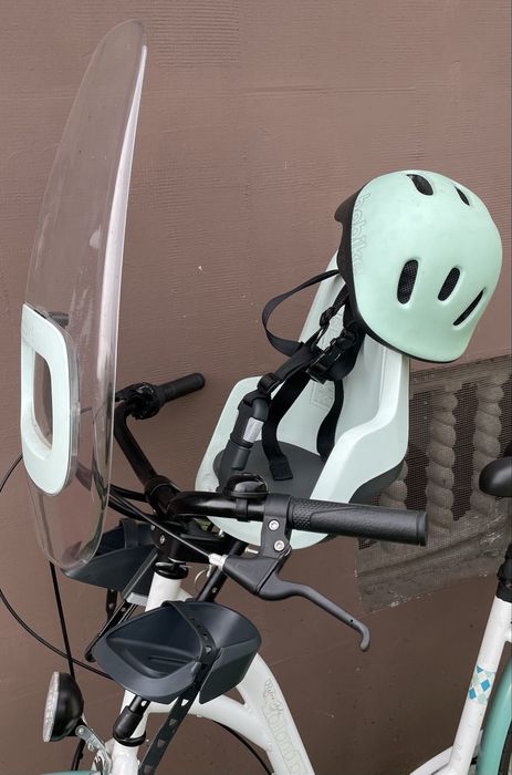 Fotelik rowerowy dla dziecka z oslona! BOBIKE GO mini! Super stan! Zestaw!