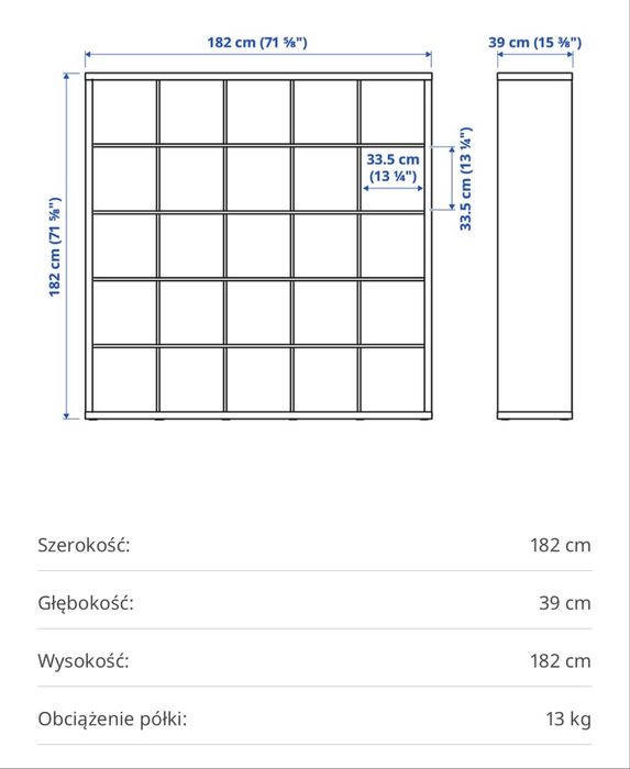 Regał IKEA Kallax 5x5 + szuflady