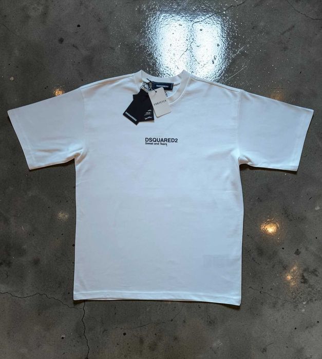 Dsquared2 Biała Bawełna 100% Tshirt Koszulka S Męska
