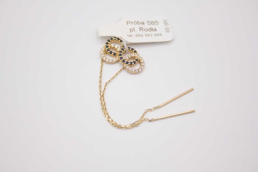 Piękne Nowe Złote Kolczyki P.585 W. 1,89G Nr.68 Rodła