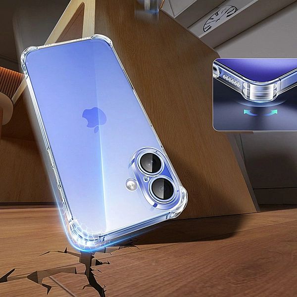 Etui Ugreen Bright Cushion CA101 na iPhone 16 Plus - przezroczyste