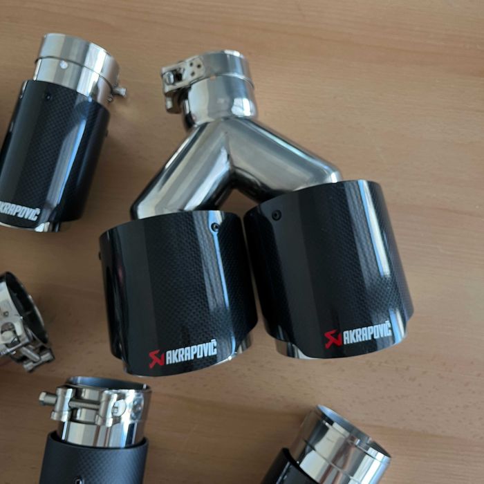 Новые насадки на трубы вихлопа akrapovic одинарные двойные в наличии