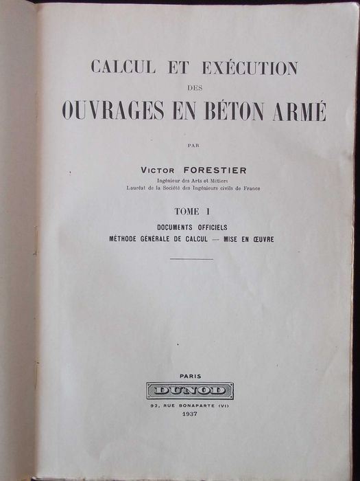 Livro Calcul et exécution ouvrages béton armé 1937